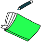 Ícone de um livro e um lápis